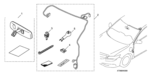 2018 Acura ILX Set, Harness Cover Diagram for 08V03-SDA-100R1