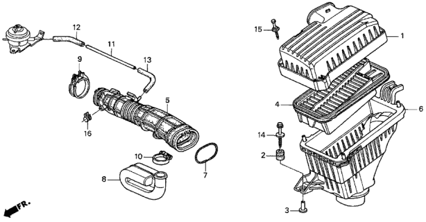 1997 Acura CL Air Cleaner Housing Diagram for 17241-P0G-A00