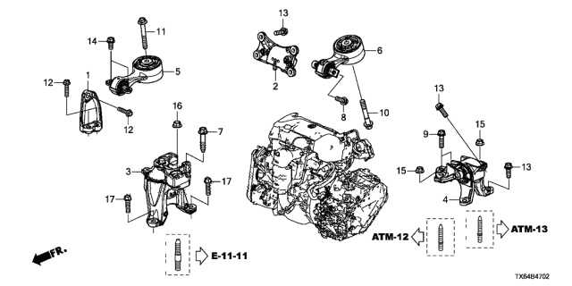 2016 Acura ILX Bracket, Torque Rod (Lower) Diagram for 50690-TV9-A01