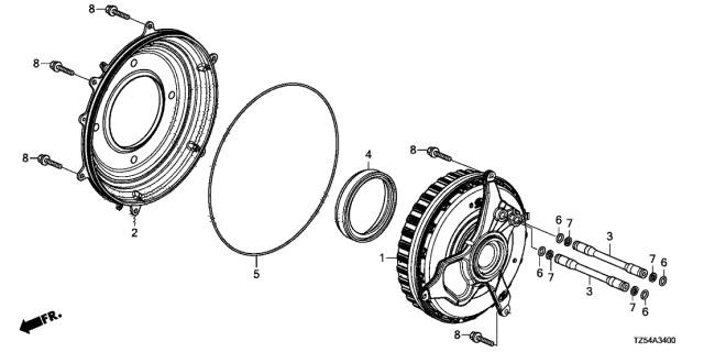 2018 Acura MDX Clutch Assembly Diagram for 22000-R9T-J02
