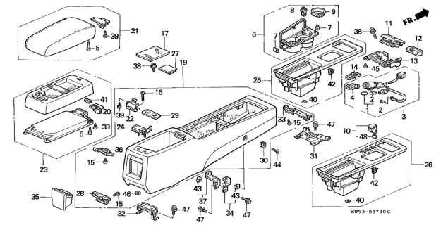 1998 Acura TL Clip Diagram for 77234-SV4-003