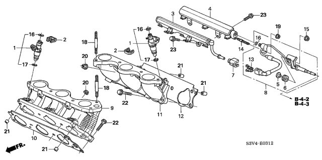 2005 Acura MDX 5 Door PREM KA 5AT Fuel Injector Diagram
