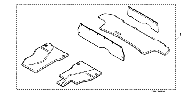 2021 Acura NSX Floor & Cargo Mat Set (5-Piece) Diagram