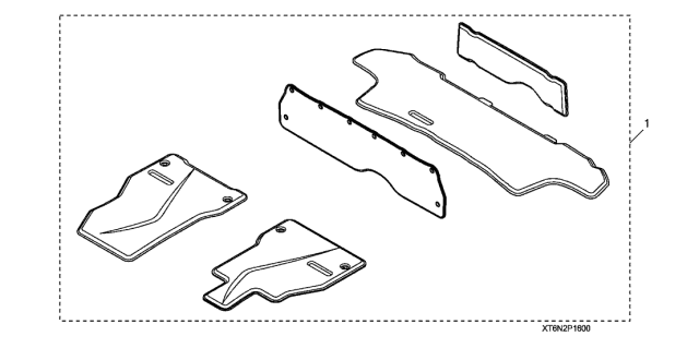 2018 Acura NSX Floor & Cargo Mat Set (5-Piece) Diagram