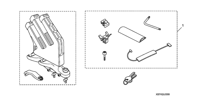 2010 Acura MDX 5 Door TECH KA 6AT Snowboard Attachment Diagram