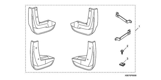 2008 Acura TL Splash Guard (Polished Metal Metallic) Diagram for 08P00-SEP-2A0B