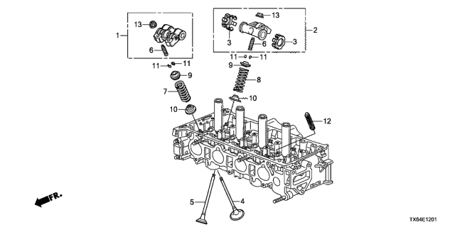 2015 Acura ILX Valve, Exhaust Diagram for 14721-R44-A00