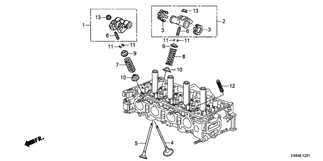 2013 Acura ILX 4 Door 24PREM (2.4) KA 6MT Valve - Rocker Arm (2.4L) Diagram