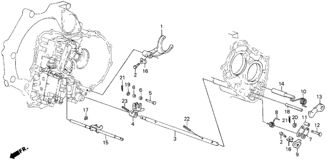 1988 Acura Legend Lever, Manual Valve Diagram for 24421-PL5-300