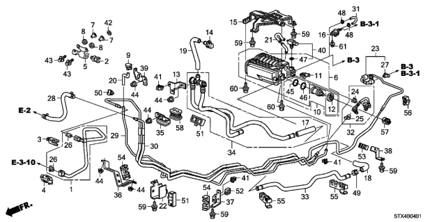 2013 Acura MDX Pipe Complete, Fuel Feed Diagram for 17700-STX-A11