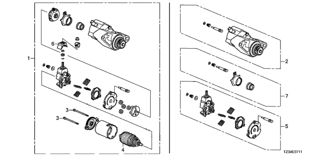 2015 Acura TLX Cover Set, Gear Diagram for 31201-5J2-A01