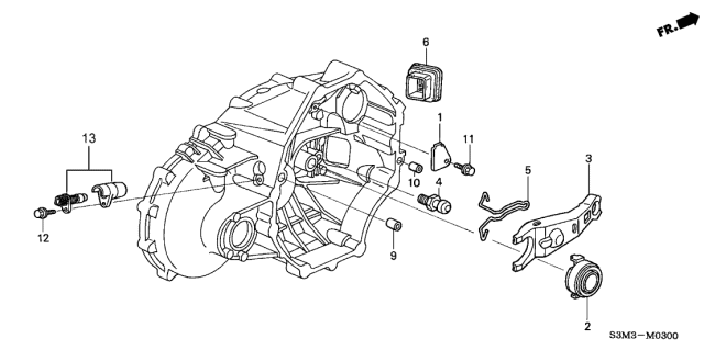 2003 Acura CL Clutch Release Fork Diagram for 22821-PYZ-000