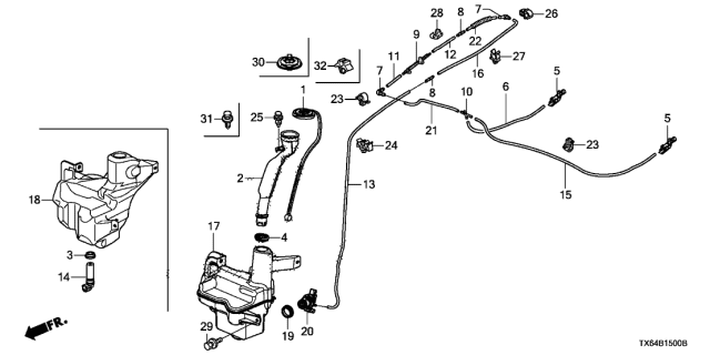 2015 Acura ILX Windshield Washer Diagram