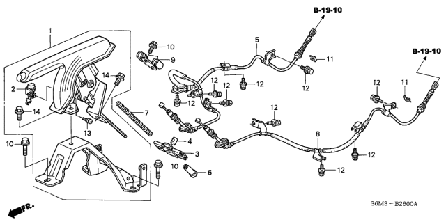 2003 Acura RSX 3 Door BASE KA 5AT Parking Brake Diagram