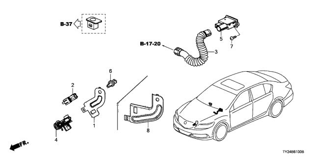 2019 Acura RLX Bracket, Ambient Sensor Diagram for 80521-TY3-A00