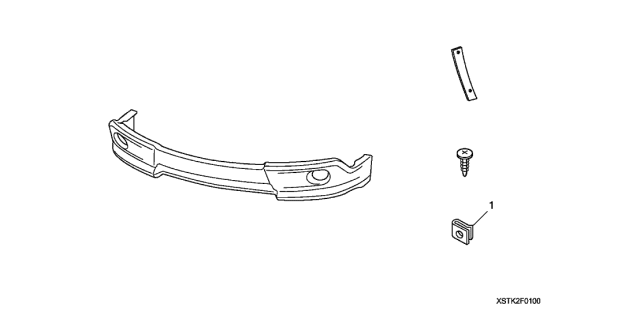 2008 Acura RDX Front Underbody Spoiler (Royal Blue Pearl) Diagram for 08F01-STK-250