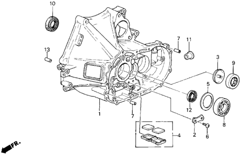 1990 Acura Legend MT Clutch Housing Diagram