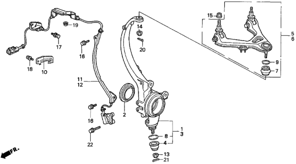 1996 Acura TL Left Front Arm Assembly (Upper) Diagram for 51460-SZ5-000