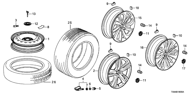 2017 Acura RDX Wheel Disk Diagram