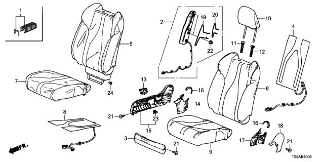2021 Acura ILX Headrest (Luxury Saddle Brown) Diagram for 81140-T3R-A61ZA