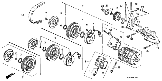 1994 Acura NSX A/C Compressor Diagram