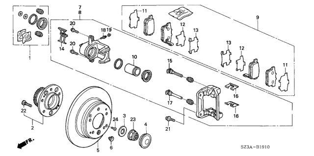 2004 Acura RL Rear Brake Caliper Diagram