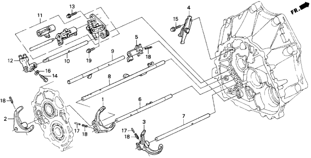 1991 Acura Legend MT Shift Fork Diagram