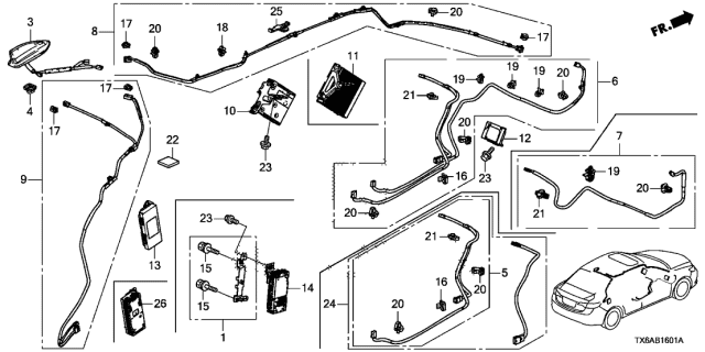 2018 Acura ILX Control Unit, Active Noise Diagram for 39200-TX6-A71