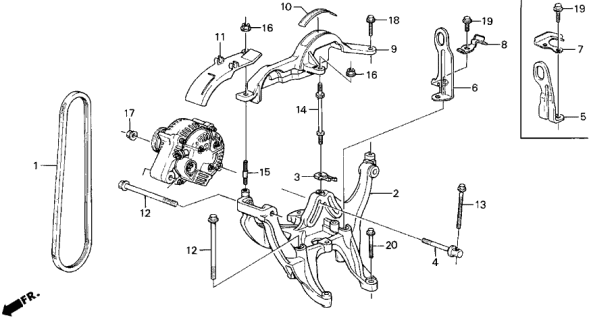 1987 Acura Legend Alternator Belt (Mitsuboshi) Diagram for 31110-PH7-004