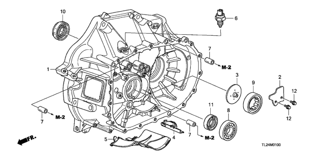 2009 Acura TSX MT Clutch Case Diagram