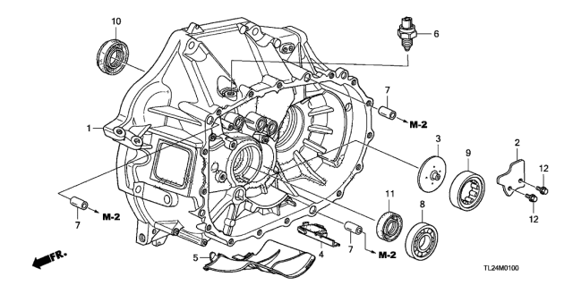 2011 Acura TSX MT Clutch Case Diagram