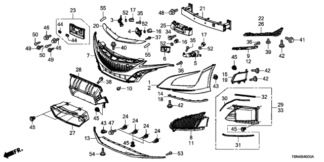 2017 Acura NSX Front Bumper Diagram