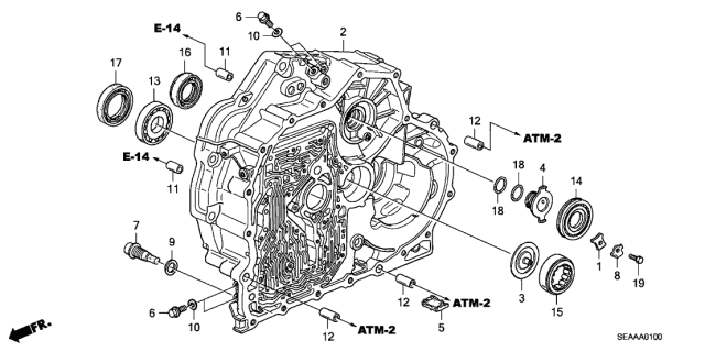 2008 Acura TSX 4 Door TSX (NAVIGATION) KA 5AT AT Torque Converter Case Diagram