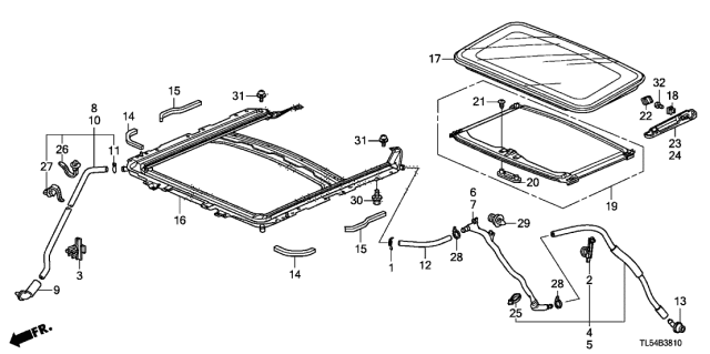 2014 Acura TSX Seal B, Frame Diagram for 70082-SDA-A01