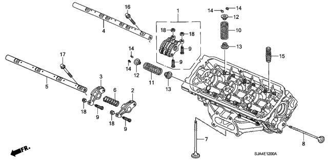 2007 Acura RL 4 Door RL-TEC KA 5AT Valve - Rocker Arm (Front) Diagram