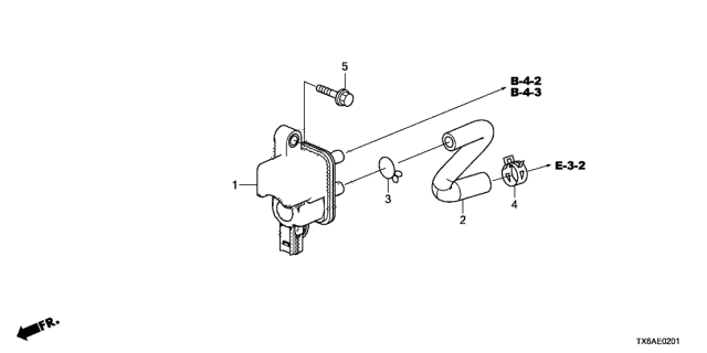 2021 Acura ILX 4 Door 24PREM KA DCT Purge Control Solenoid Valve Diagram