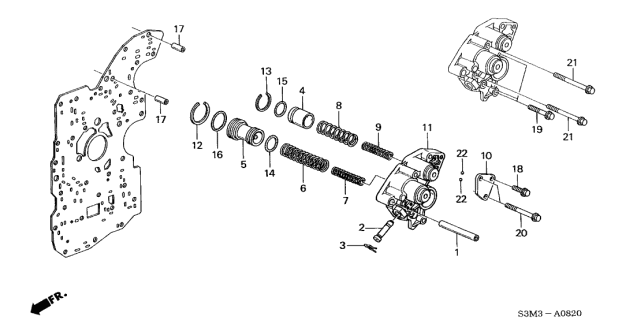 2002 Acura CL 2 Door SPORT KA 5AT Accumulator Body Diagram