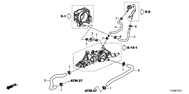 2018 Acura RLX Water Hose (2WD) (10AT) Diagram