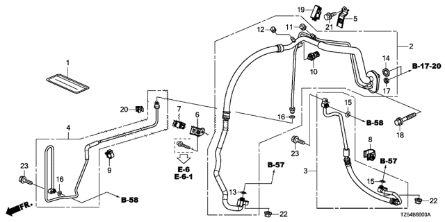 2016 Acura MDX Receiver Pipe Diagram for 80341-TZ5-A01