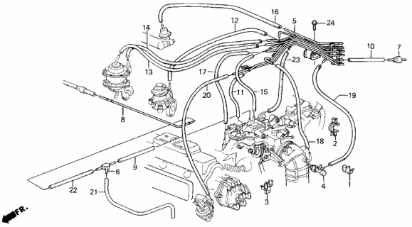 1990 Acura Legend 4 Door L KL 5MT Install Pipe Diagram