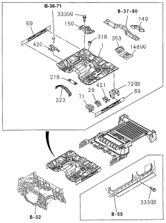 1998 Acura SLX 4 Door 4LS (PREMIUM) KA 4AT Floor Panel (Front) Diagram