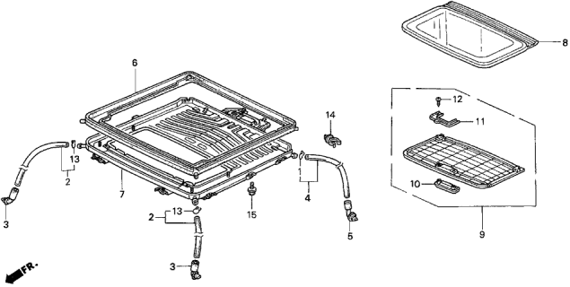 1996 Acura TL Sliding Roof Diagram 1