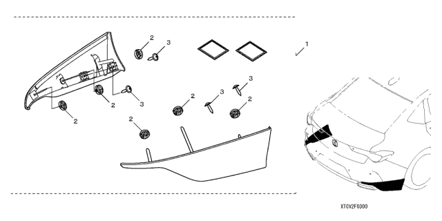 2021 Acura TLX Clip, Circular Diagram for 08F03-TZ6-9000Z