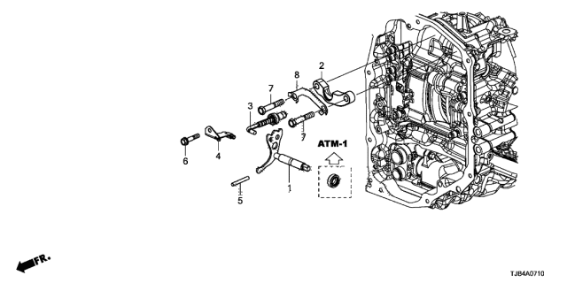 2020 Acura RDX AT Control Shaft Diagram