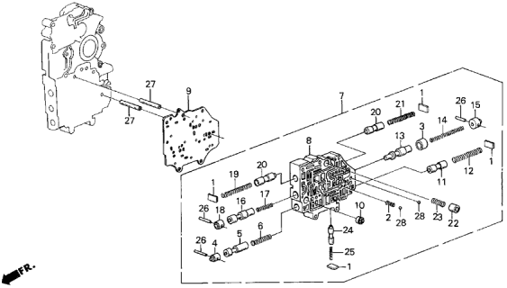 1987 Acura Legend 4 Door RS (SUNROOF) KA 4AT AT Secondary Body Diagram
