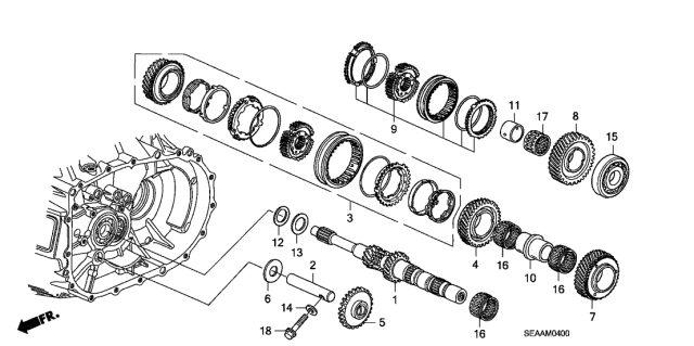 2008 Acura TSX 4 Door TSX (NAVIGATION) KA 6MT MT Mainshaft Diagram