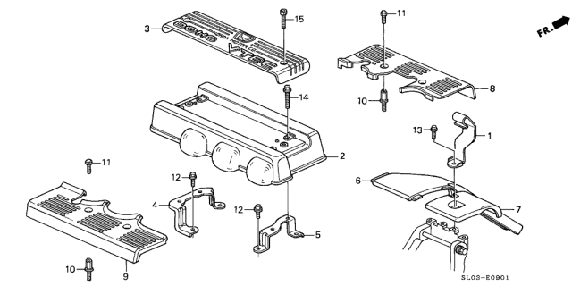 1995 Acura NSX 2 Door NSX-T KA 5MT Intake Manifold Cover Diagram