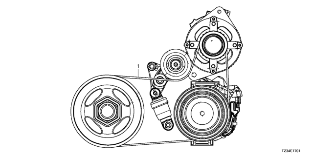 2018 Acura TLX 4 Door ADV KA 9AT Alternator Belt Diagram