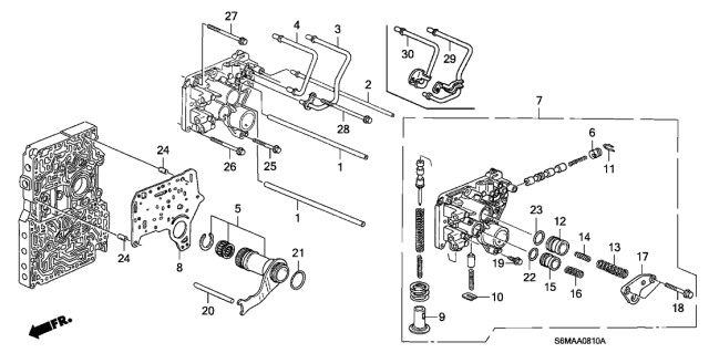 2006 Acura RSX Pipe A, Joint Diagram for 22770-RCL-010