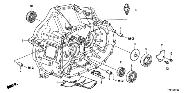 2014 Acura ILX MT Clutch Case Diagram
